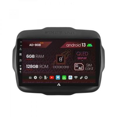 Navigatie Jeep Renegade (2014-2018), Android 13, B-Octacore 6GB RAM + 128GB ROM, 9 Inch - AD-BGB9006+AD-BGRKIT286 foto