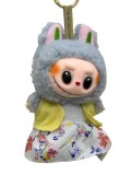 Figurina Labubu The Monsters Mrs Flowers GREY breloc vinyl &amp; plus