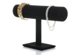 Suport bijuterii/ceasuri, piele &icirc;ntoarsă, negru, 23 cm, Oem