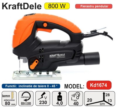 Fierastrau Pendular De Mana 800W KraftDele KD1674 foto