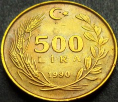 Moneda 500 LIRE - TURCIA, anul 1990 * cod 1147 D