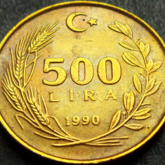 Moneda 500 LIRE - TURCIA, anul 1990 * cod 1147 D