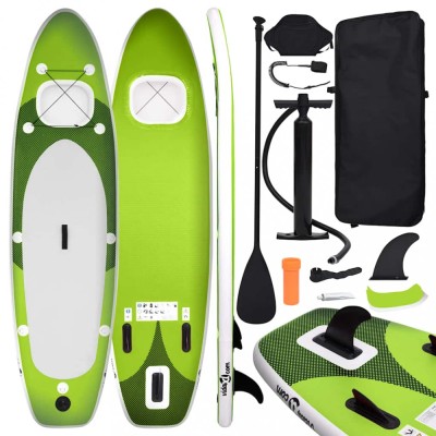 vidaXL Set de placă SUP gonflabilă, verde, 360x81x10 cm foto