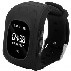 Ceas Smartwatch copii GPS Tracker iUni Q50, Telefon incorporat, Apel SOS, Negru foto
