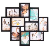 Rama foto de perete, colaj de 10 fotografii, 48x53cm, negru Household NewTrend