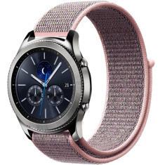 Curea ceas Smartwatch Samsung Gear S3, iUni 22 mm Soft Nylon Sport, Soft Pink