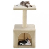 VidaXL Ansamblu pentru pisici, st&acirc;lpi cu funie de sisal, bej, 55 cm