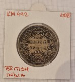 Moneda Argint British India Victoria KM#492 1885 1 rupie, Asia
