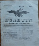 Ziarul Buletin, gazeta oficiala a Principatului Valahiei, nr. 111, 1843