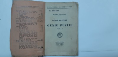Eminescu: GENIU PUSTIU,Editura Universala, BPT foto