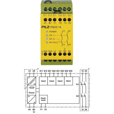 Releu de Siguranță PNOZ 16 24VAC 24VDC IP40
