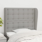 VidaXL Tăblie de pat cu aripioare gri deschis 83x23x118/128 cm textil
