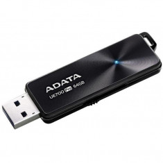 Stick memorie USB AData UE700 Pro, 64 GB, USB 3.2, Carcasa aluminiu, Negru foto