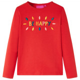 Tricou pentru copii cu m&acirc;neci lungi, roșu, 140, vidaXL