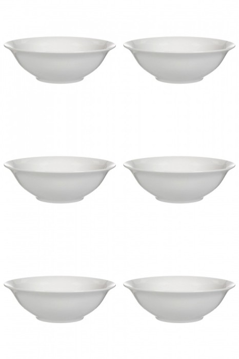Set boluri supa, 6 piese, 650 ml, Portelan, Alb