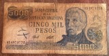 B11 8 - Bancnota foarte veche - Argentina - 5000 pesos