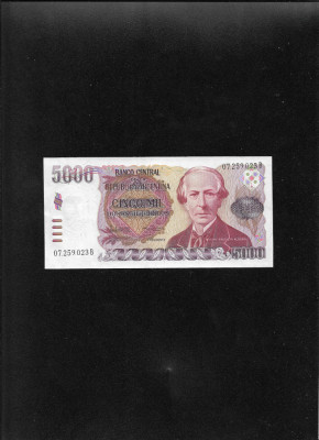 Rar! Argentina 5000 pesos argentinos 1985 seria07259023 unc foto