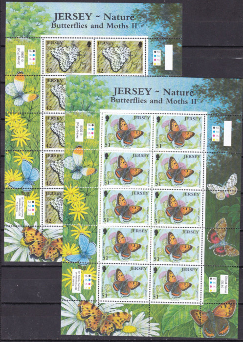 Jersey 2006 fauna fluturi si molii MI 1298-1243 6 kleib. MNH