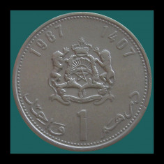 MAROC Y#88 - 1 Dirham 1987(AH1407) - ?24mm - 6g foto