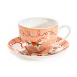 Ceasca portelan multicolor in cutie cadou Craciun IU 9x6.5 cm, 230 ml