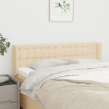 Tablie de pat cu aripioare crem 147x16x78/88 cm textil GartenMobel Dekor, vidaXL