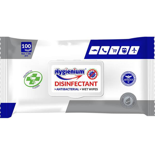 Servetele Umede Dezinfectante Hygienium, 100buc/pachet