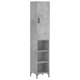 Cumpara ieftin Dulap inalt, gri beton, 34,5x34x180 cm, lemn prelucrat