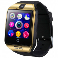 Ceas smartwatch Q18, suport SIM, 1.54-inch, Bluetooth, Camera foto, Metalic, Gold foto