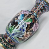 CLOISONNE - Vaza mare, veche, vintage bronz si email - CHINA - 51 CM H