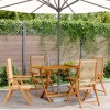 Set 4 Scaune Gradina Rabatabile Lemn Acacia Bej Gossi, Exterior, Terasa, Balcon, Pliabile, 57x70x85 cm