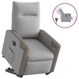 Scaun reclinabil electric, țesătură gri nor