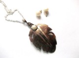 Set Bijuterii Dama: Perle Naturale &amp; Sidef - Colier si Cercei Handmade Fashion