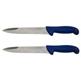 Cumpara ieftin Set 2 cutite bucatar Chef otel inoxidabil 32 cm lama 18 cm maner albastru rezistente uz zilnic