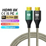 Cablu HDMI 2.1 Tata-Tata 8k60hz 4k144hz, PRESTIGE CHARGE&reg;, 20 de Metri, 48Gbps, 3D, HDR Dinamic, Transmisie de Mare Viteza, Fibra Optica, Fara Pierder