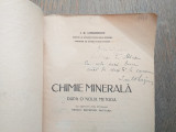 Cumpara ieftin I.N.Longinescu (dedicatie/semnatura) Chimie minerala, 1944