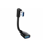 Cablu Prelungitor USB 3.0, USB-A Tata la USB-A Mama Unghi 90&deg; Stanga 5 Gbps 30 cm