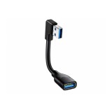Cablu Prelungitor USB 3.0, USB-A Tata la USB-A Mama Unghi 90&deg; Stanga 5 Gbps 30 cm