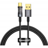 Cablu Date/Incarcare Baseus CATS000201, USB la USB Type-C Fast Charging, 1m, 100W, Negru