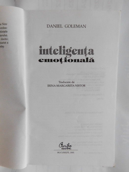 Inteligenta emotionala-Daniel Goleman-Ed.Curtea Veche 2001