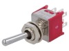 Comutator Basculant DPDT ON-ON IC SWITCHES 3A, Terminale Lipire, Maneta Rotunda, 125V AC