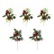 Set Crenguțe Decorative, Model Crengi Cu Conuri De Pin, Frunze Verzi, Multicolor, 14x6cm, 5 Bucăți
