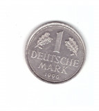 Moneda Germania 1 mark/marca 1990 J, stare foarte buna, curata, Europa, Cupru-Nichel