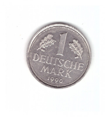 Moneda Germania 1 mark/marca 1990 J, stare foarte buna, curata foto