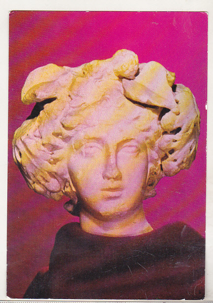 bnk cp Tomis - Cap de statuie Dionysos - vedere uzata