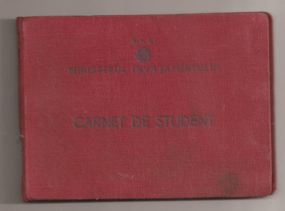 Carnet de student RPR - facultatea de planificare sectia agrara 1954 foto