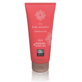 Gel pentru masaj si lubrifiant intim 2 &icirc;n 1 cu parfum de capsuni, HOT, 200 ml (DB)
