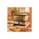 Deshidrator/uscator ciuperci/fructe/legume RUHHY 25929, 5 tăvi, 35-70 &deg;C, 10 litri, timer 24h, afisaj electronic