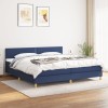 VidaXL Pat box spring cu saltea, albastru, 200x200 cm, textil 3140567