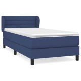 Cumpara ieftin Pat box spring cu saltea, albastru, 80x200 cm, textil
