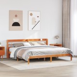 Cumpara ieftin Gossi cadru de pat cu tablie, maro ceruit, 180x200 cm, lemn masiv pin